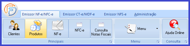 Como emitir a Nota Fiscal Eletrônica - NFe? menu produto