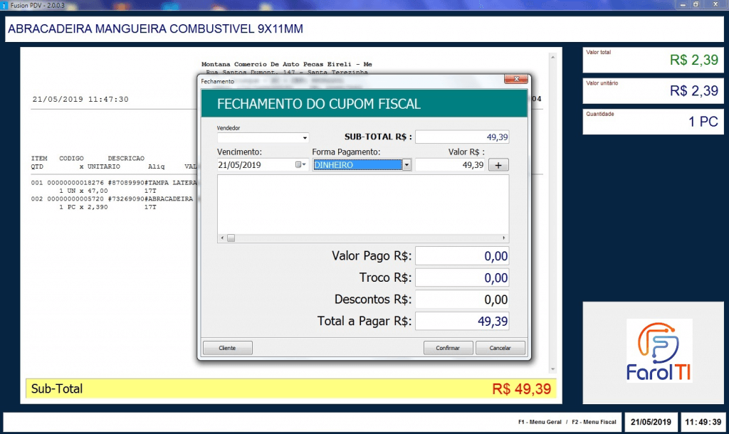 O que é o emissor PAF/ECF - Cupom Fiscal? Registrando o recebimento